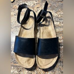 Godiva Black Women's Ankle-Strap Slide Sandals size 7